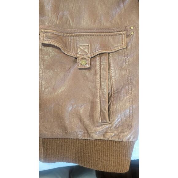 Vintage Brown Wilson's Leather Bomber Jacket with Faux Shearling Collar - XL - Picture 4 of 14